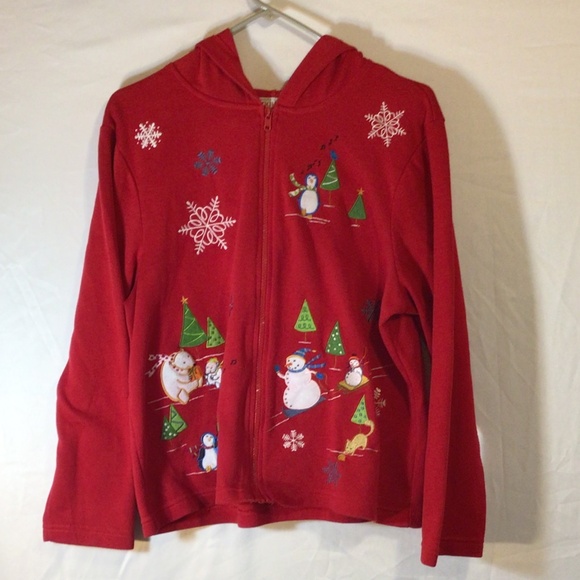 Onque casual women’s Christmas hoodie size large holiday festive party winter - Picture 1 of 7